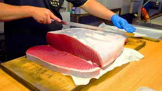 $10,000 Giant Buefin Tuna Cutting Luxurious Sashimi / 頂級黑鮪魚金三角生魚片