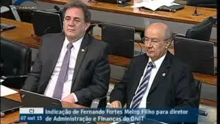 Fernando Melro é aprovado em sabatina para diretor de administração e finanças do Dnit