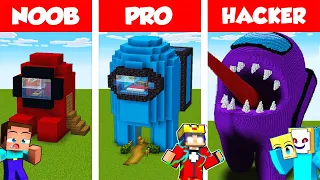 Minecraft NOOB vs PRO vs HACKER: RIESEN AMONG US STATUE BAU CHALLENGE ⛏