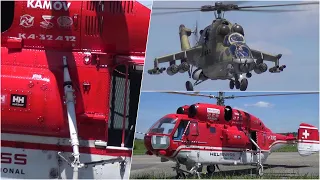 Heliclassic RC Scale Model Helicopter Action Mil Mi24 Hind and Kamov KA- 32 A12 sounds like Turbine