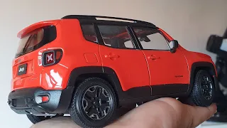 Jeep Renegade vermelho-em miniatura welly escala 1/24