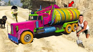 GTA 5: FRANKLIN AND SHINCHAN Found BURIED "BIGGEST TRUCK" in GTA 5! (GTA 5 mods)