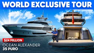 Stunning New 114ft Superyacht takes on the ITALIANS | Ocean Alexander 35 Puro Yacht Tour & Review
