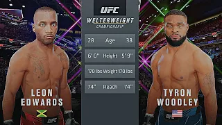 Leon Edwards Vs. Tyron Woodley : UFC 4 Gameplay (Legendary Difficulty) (AI Vs AI) (PS5)