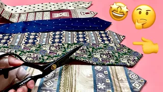 [𝘿𝙄𝙔] Amazing way to upcycle old ties 👔 Tie Thrift Flip ✂️