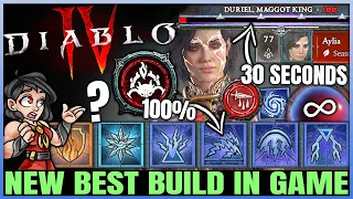 Diablo 4 - New Best HIGHEST DAMAGE IMMORTAL Sorcerer Endgame Build - Easy Early Duriel & T100 Guide!
