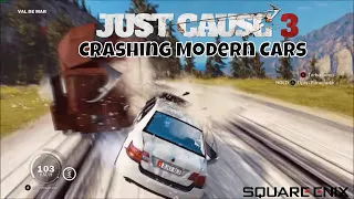 Just Cause  3 Crashing all Modern Cars VS The Train
