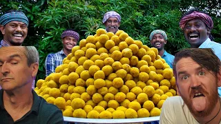 1000 LADDU | Diwali Sweets Recipe | Boondi Laddu Making in Village REACTION!!