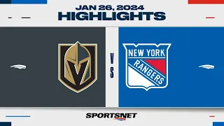 NHL Highlights | Golden Knights vs. Rangers - January 26, 2024