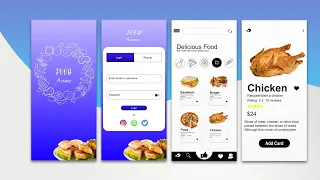 Food mobile app concept for  website template in Adobe Xd