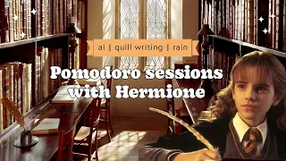 ai Hermione guides you through Pomodoro study sessions 🪶 asmr ambience 🦉 rain, dialogue, writing