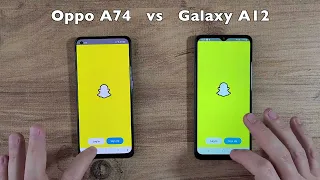 Oppo A74 vs Samsung A12 Speed Test