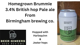 Homegrown Brummie 3.4% British hop Pale ale From Birmingham Brewing Co.
