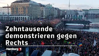 "Hamburg steht auf!": Zehntausende demonstrieren am Jungfernstieg gegen Rechts