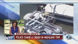 Police chase and crash in Highland Township