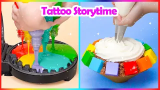 🥶 Tattoos Storytime 🌈 Satisfying Rainbow Ice Cream Cake Decorating Ideas