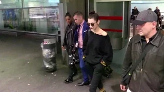 EXCLUSIVE: Bella Hadid arriving at Paris airport