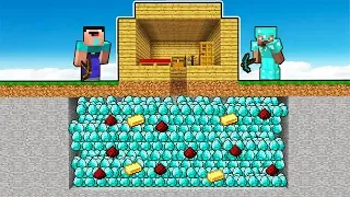 Minecraft - NOOB vs PRO vs GOD : NOOB FIND TREASURE IN SECRET HOUSE in Minecraft Animation