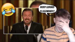 First Time Reacting to Ricky Gervais at the Golden Globes (2020 Edition)