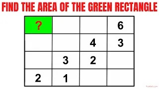 Find Area of the Green Shaded Rectangle | Important Geometry skills explained | Fun Olympiad