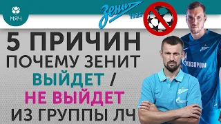 5 ПРИЧИН Почему "Зенит" Выйдет / Не выйдет из группы ЛЧ