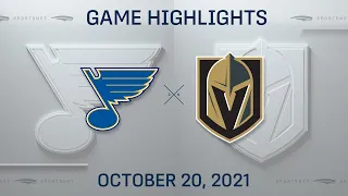 NHL Highlights | Blues vs. Golden Knights - Oct. 20, 2021