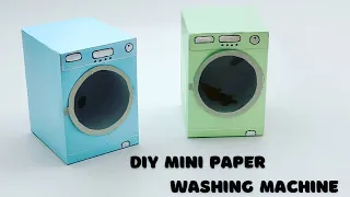 DIY MINI PAPER WASHING MACHINE / Paper Craft / 3d Paper WASHING MACHINE  For doll house / miniature
