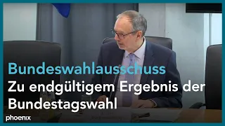 Bundeswahlausschuss präsentiert endgültiges Ergebnis der Bundestagswahl (Teil1)