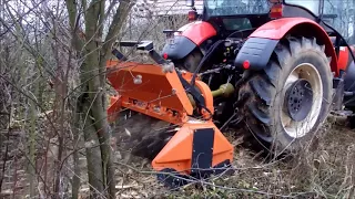 Zetor Proxima 8441 i kosiarka Orkan kl 140 usuwanie krzaków