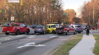 RAW VIDEO: Scene of 5-car crash at New Bern Ave and S. Raleigh Blvd. (Video contributed)