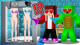 JJ and Mikey STOLE UNDERWEAR a TV WOMAN and CAMERA WOMAN in SHOWER in Minecraft - Maizen