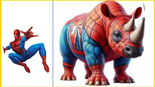 SUPERHEROES but RHINOCEROS VENGERS 🔥 All Characters marvel & DC 2024