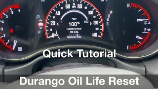 2020 Dodge Durango How to reset oil life message