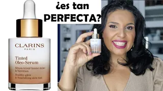 Tinted Oleo Serum Clarins - Enseño la textura REAL de mi piel | Piel Madura | Milagro para Piel Seca