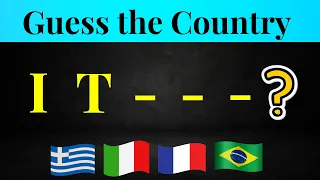 Easy Guess the Country by First 2 Letters |Country Quiz 2024