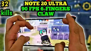 NOTE 20 ULTRA 90 FPS PUBG 6-FINGER CLAW HANDCAM GAMEPLAY | PUBG MOBILE