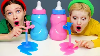 Mukbang Giant Color Bottle Candy drink 컬러 보틀 캔디 젤리 먹방 by Pico Pocky