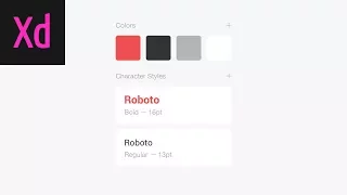 Color & Character Styles Adobe XD Tutorial