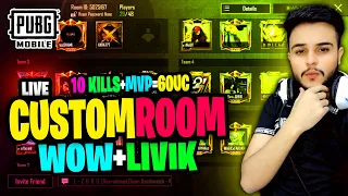 🔴10KILLS+MVP=60UC+WOW LIVE CUSTOM ROOMS - PUBG MOBILE