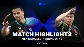 Tiago Apolonia vs Zhou Qihao | MS | WTT Star Contender Doha 2022 (R48)