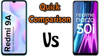 Redmi 9A Vs Realme Narzo 50i (Quick Comparison) - Complete Specification - Smartphones Under 8,000