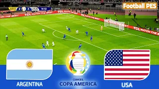 ARGENTINA vs USA | COPA AMERICA 2024 FINAL | FULL MATCH ALL GOALS | PES GAMEPLAY PC [FL 24]