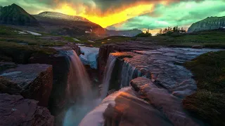 #Футаж водопад в райском саду ◄4K•HD► #Footage waterfall in the garden of paradise