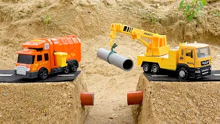 Construction vehicle crane truck dump truck play with toys - Collection video for kids