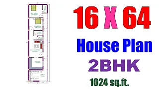 16 X 64 feet House Plan | घर का नक्शा 16 फ़ीट X 64 फ़ीट | Ghar ka Naksha