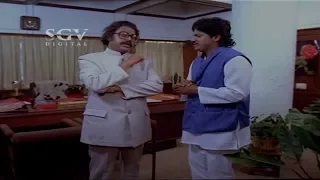 Boss Lokesh fooled by Shivarajkumar | Kannada Comedy Scenes | Aasegobba Meesegobba Movie