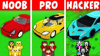 Minecraft NOOB vs PRO: SPORT CAR HOUSE BUILD CHALLENGE
