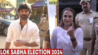 Dhanush & Aishwarya Rajinikanth 🔥 Casted their Vote ! Lok Sabha Election 2024  Elction 2024 voting