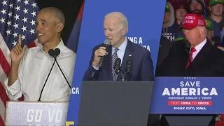 Midterm election: Final push for candidates from President Biden and former presidents Trump, Obama