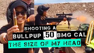 Shooting a SB-50 bullpup rifle .50 BMG cal in slow motion (wait for it)